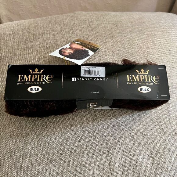 NEW Sensationnel Empire 100% Human Hair Kinky Bulk 12" 4 Color is 1B - Picture 3 of 4